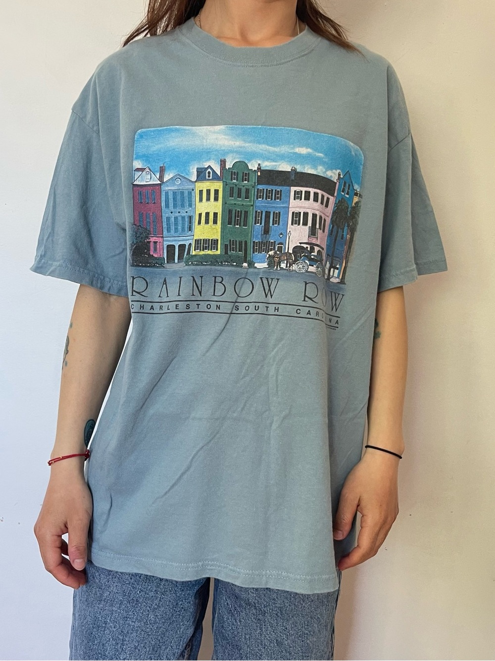 Hanes Rainbow Row Charleston Graphic Tee - Light Blue